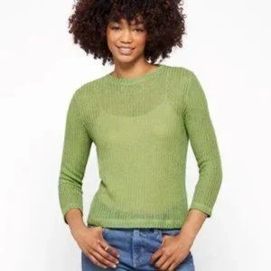 NWT Vince Bracelet Sleeve Open Knit Sweater Green NWT Vince